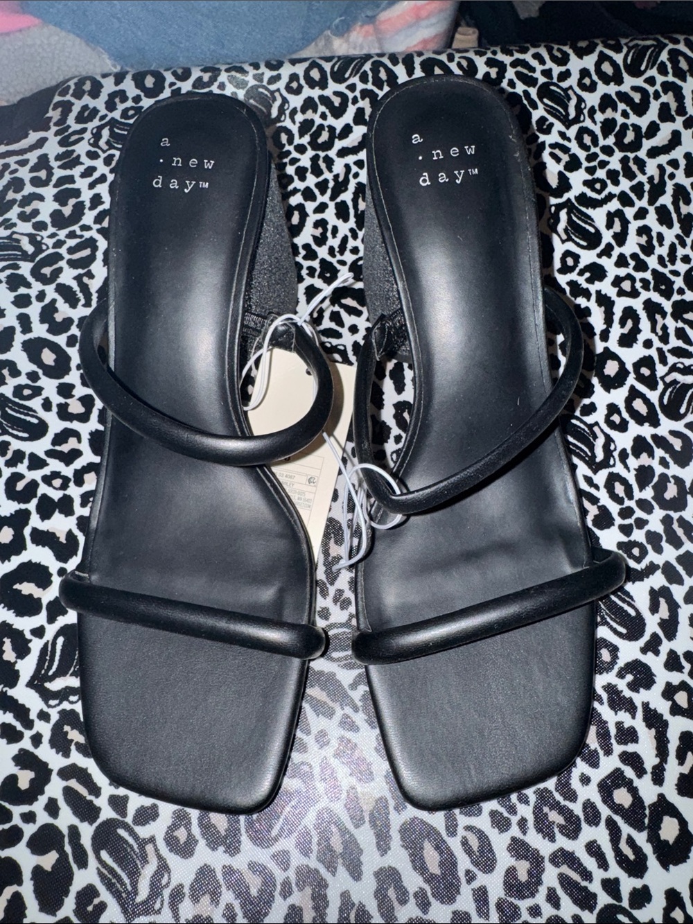 NWT & Box A new day Women's Black Square-Toe Heels